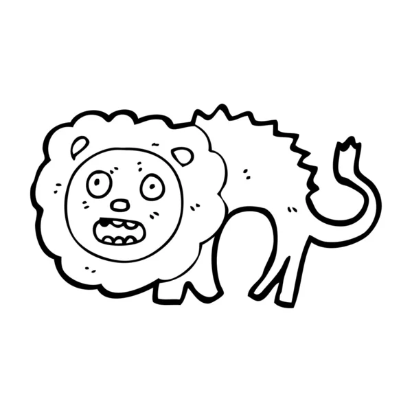 Caricatura de león cobarde — Vector de stock