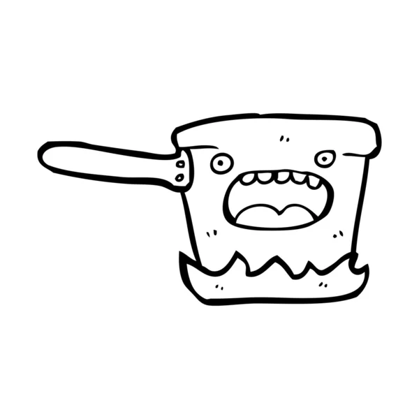 Pan sur plaque de cuisson dessin animé — Image vectorielle