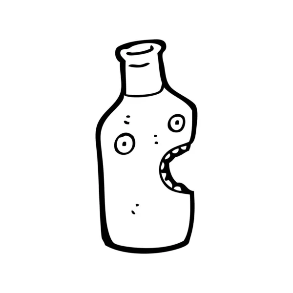 Bouteille de vin avec dessin animé visage — Image vectorielle