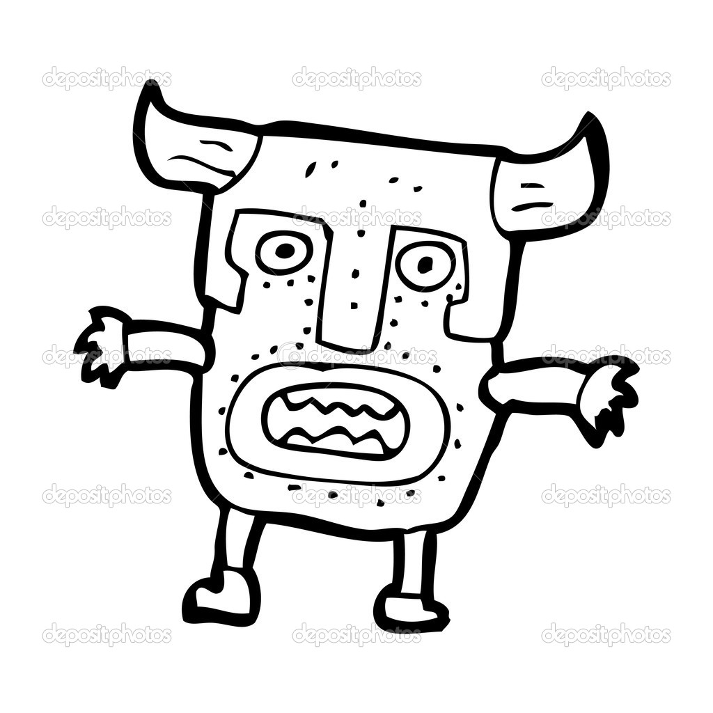 Scary mask man cartoon Stock Vector by ©lineartestpilot 19895071