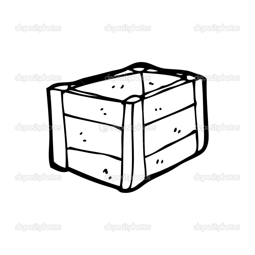 Caja de madera de dibujos animados vector, gráfico vectorial