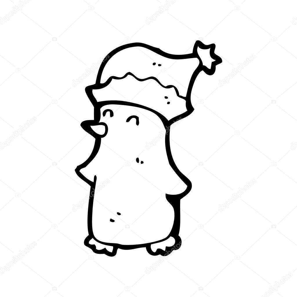 Vector happy christmas penguin on a white background — Wektor od lineartestpilot