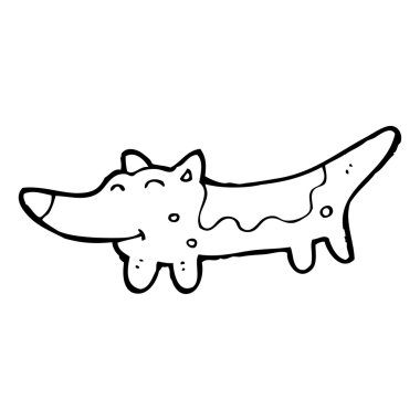 mutlu köpek yürüyen karikatür