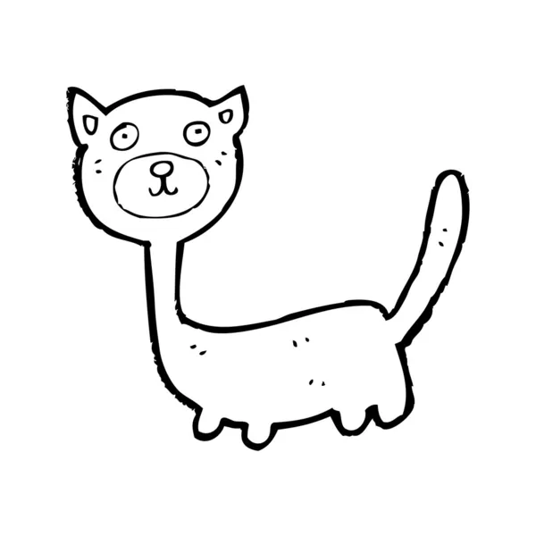 Kreslená kočka dlouhý krk — Stockový vektor