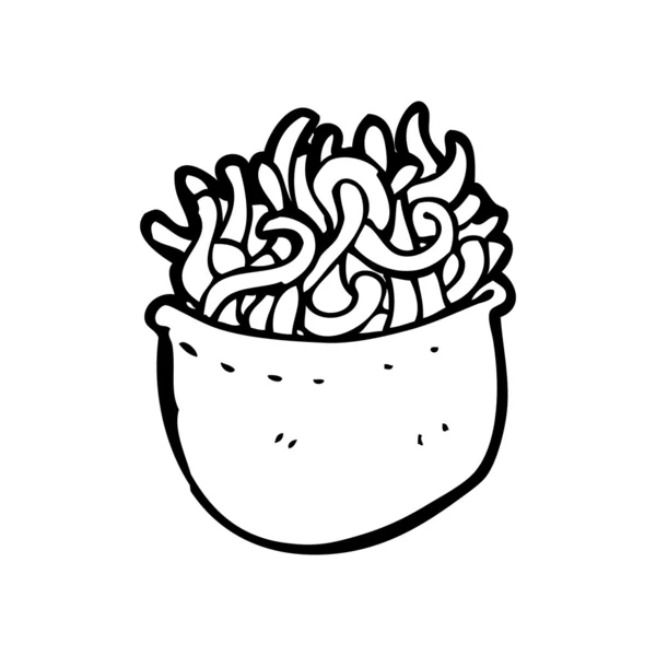 Tazón de dibujos animados fideos — Vector de stock