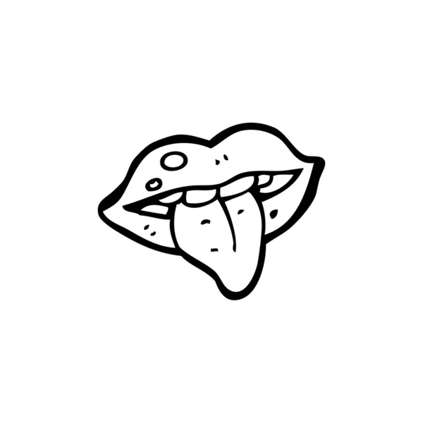 Cartoon mit herausgestreckter Zunge — Stockvektor