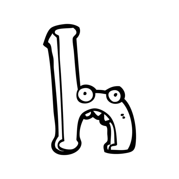Drôle de dessin animé lettre h — Image vectorielle