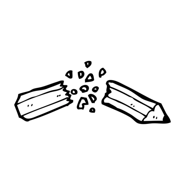 折れた鉛筆漫画 — ストックベクタ