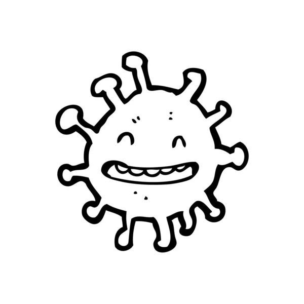 Dibujos animados virus feliz — Vector de stock
