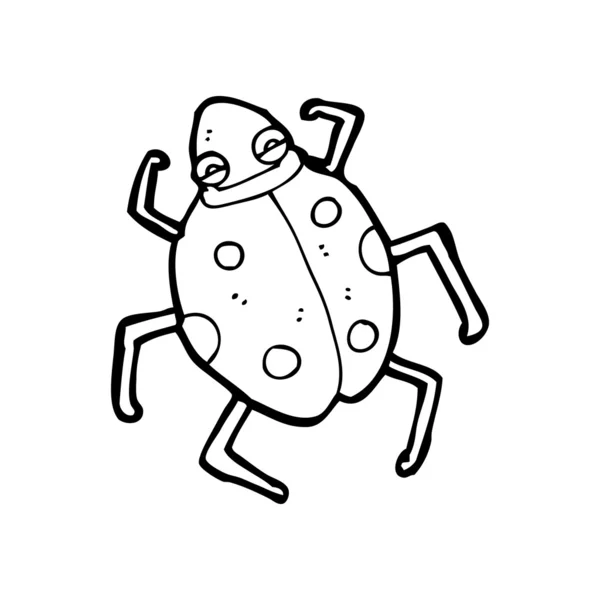 Coleottero coccinella cartone animato — Vettoriale Stock