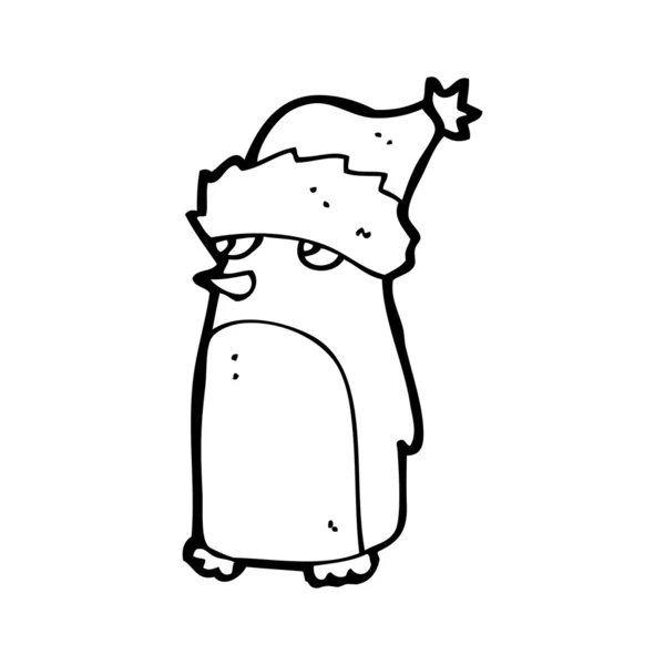 Felice pinguino di Natale cartone animato — Vettoriale Stock