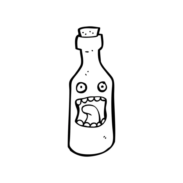 Schreiende Flasche Karikatur — Stockvektor