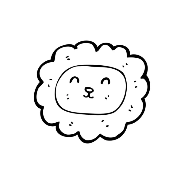 Mignon lion visage dessin animé — Image vectorielle