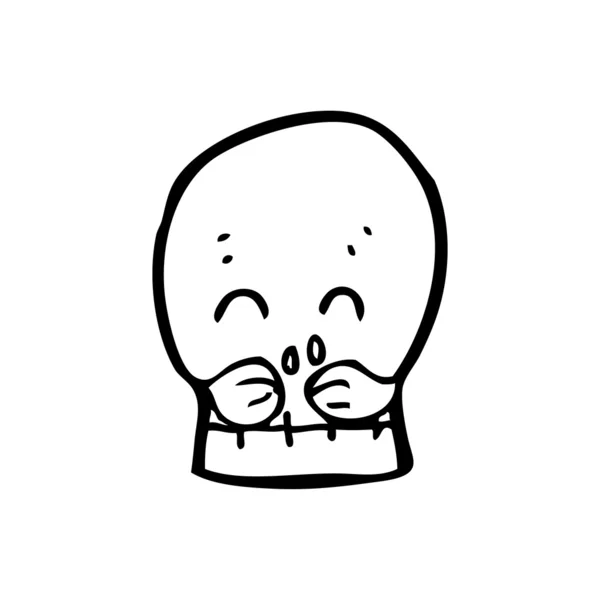 Cartone animato cranio baffi — Vettoriale Stock