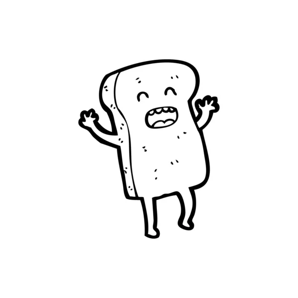 Pazzo personaggio toast cartone animato — Vettoriale Stock