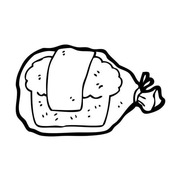 Bread in bag cartoon — Stock Vector