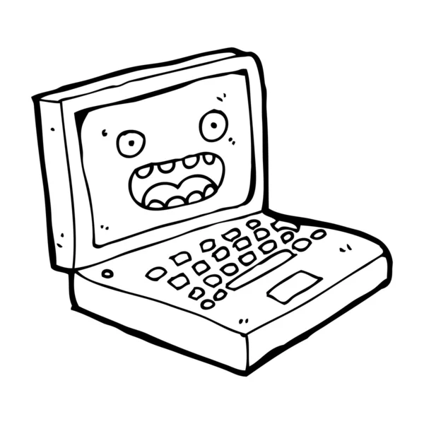 Bilgisayar karikatür — Stok Vektör