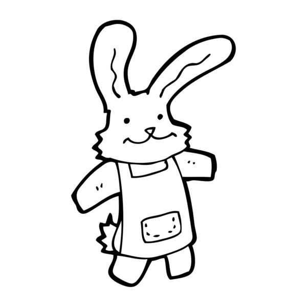 Lapin dans tablier dessin animé — Image vectorielle