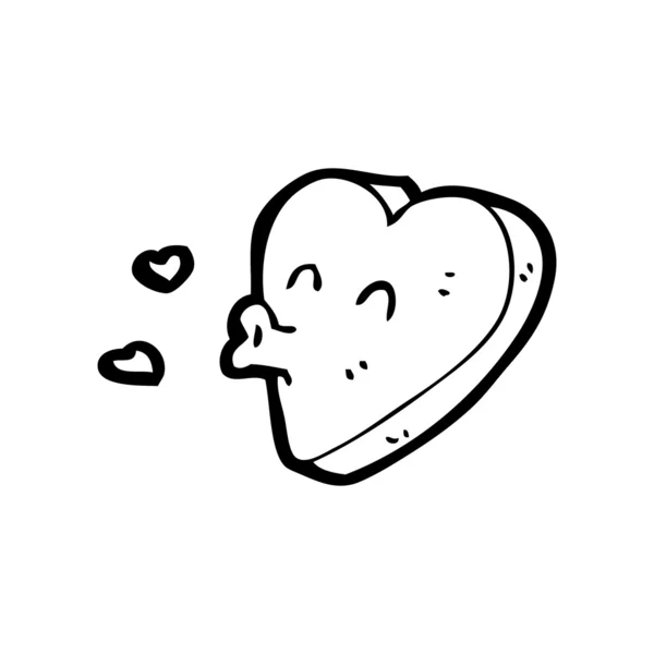 Cartoon hart karakter kussen — Stockvector