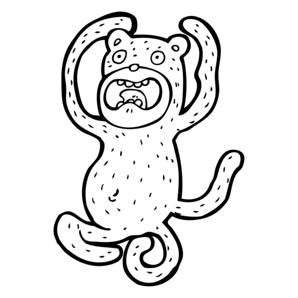 恐怖の猿の漫画 — ストックベクタ