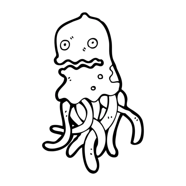 Dibujos animados de medusas preocupadas — Vector de stock