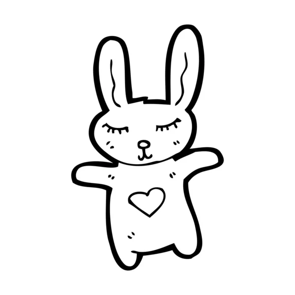 Cartoon bunny met liefde hart — Stockvector