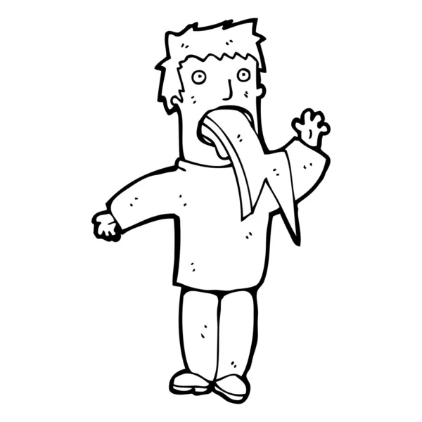 Homme cracher la foudre dessin animé — Image vectorielle