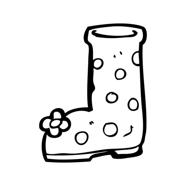 Polka dot wellington boot fumetto — Vettoriale Stock