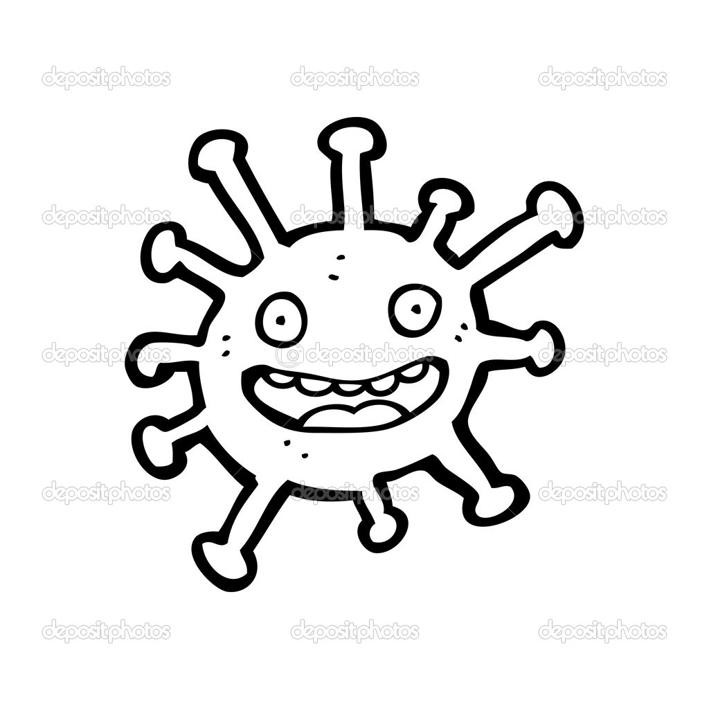 Happy virus cartoon — Stock Vector © lineartestpilot #19902103