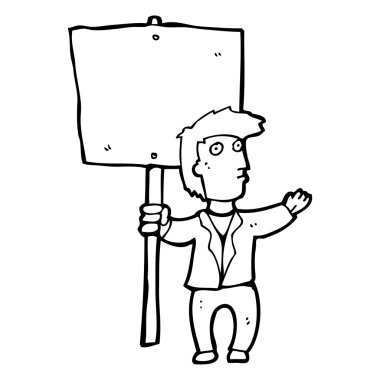 adam işareti karikatür