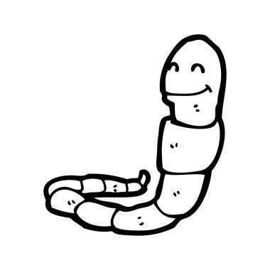 mutlu solucan karikatür