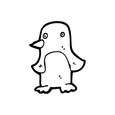 Penguen karikatür çırparak