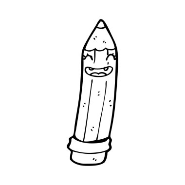 karikatür mutlu kalem karakter