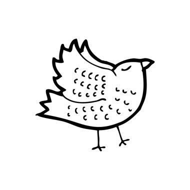 kanatlar karikatür yayılmış olan kuş