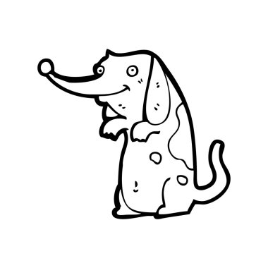 köpek karikatür oturan