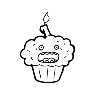 korkmuş cupcake karikatür