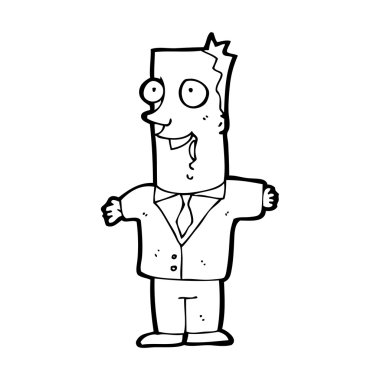 çizgi film heyecanlı işadamı