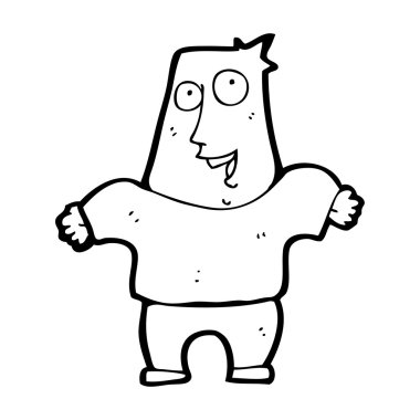 mutlu karikatür adam Shrugging