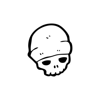 Kafatası bere şapka karikatür