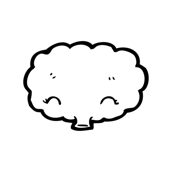 Cloud waait de wind cartoon — Stockvector