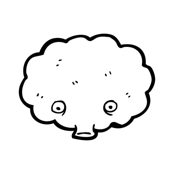 Cloud waait de wind cartoon — Stockvector