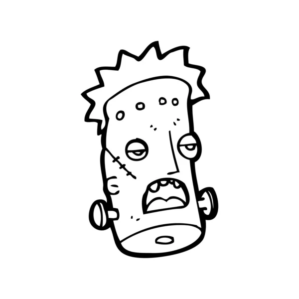 Frankenstein monster head cartoon — Stock Vector