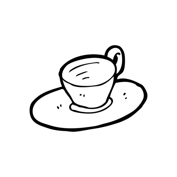 Teacup and saucer cartoon — Stock Vector