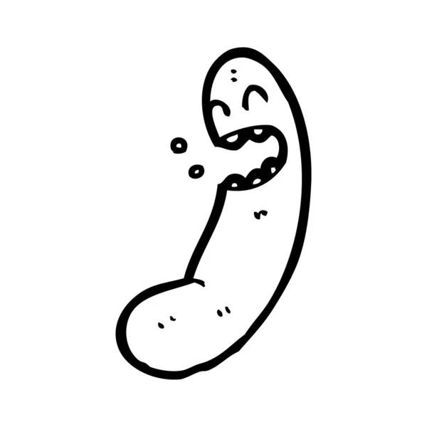 Caricature de saucisse en colère — Image vectorielle