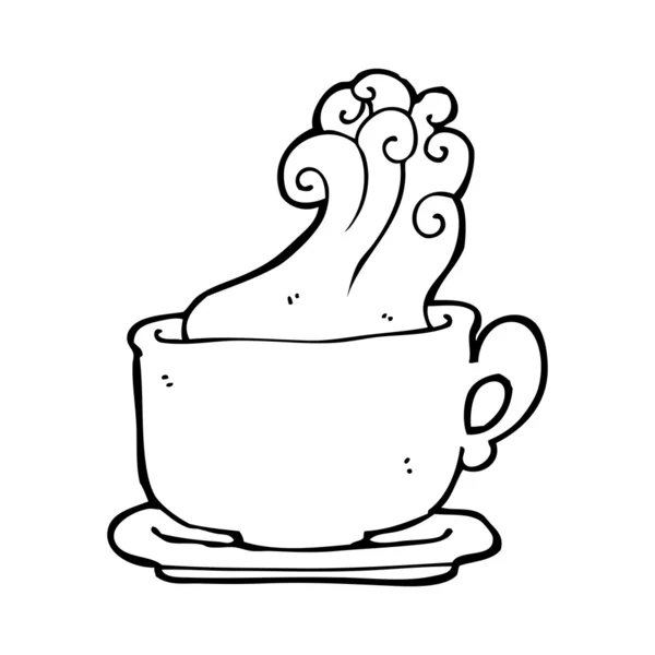 熱い一杯のコーヒーの漫画 — ストックベクタ