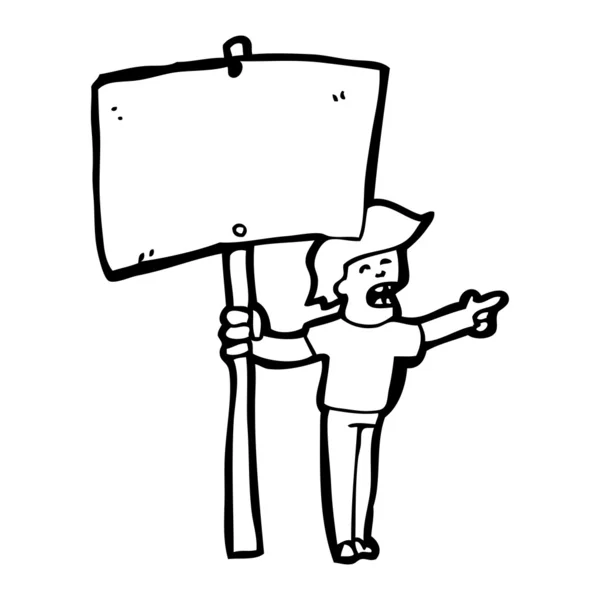 Man met teken cartoon — Stockvector