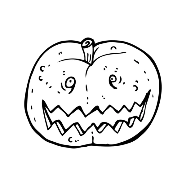 Espeluznante calabaza de Halloween de dibujos animados — Vector de stock