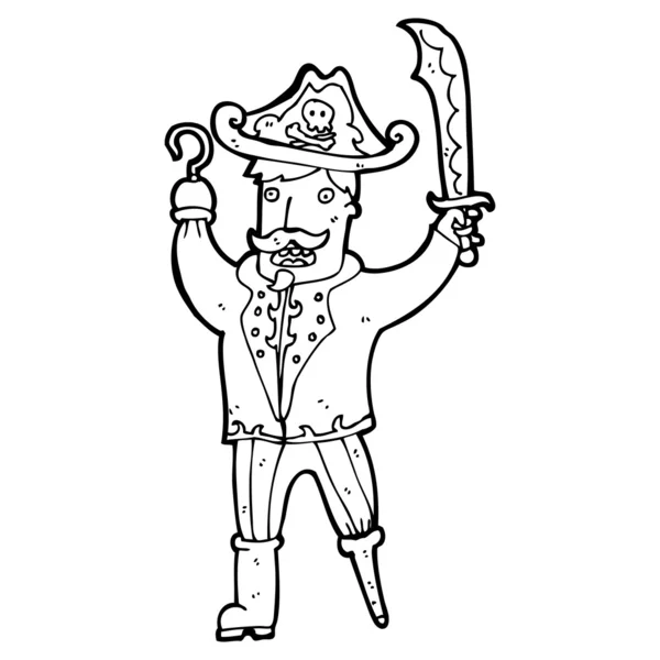Pirate capitaine dessin animé — Image vectorielle