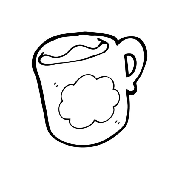 Cartoon nuvem padrão caneca de café — Vetor de Stock
