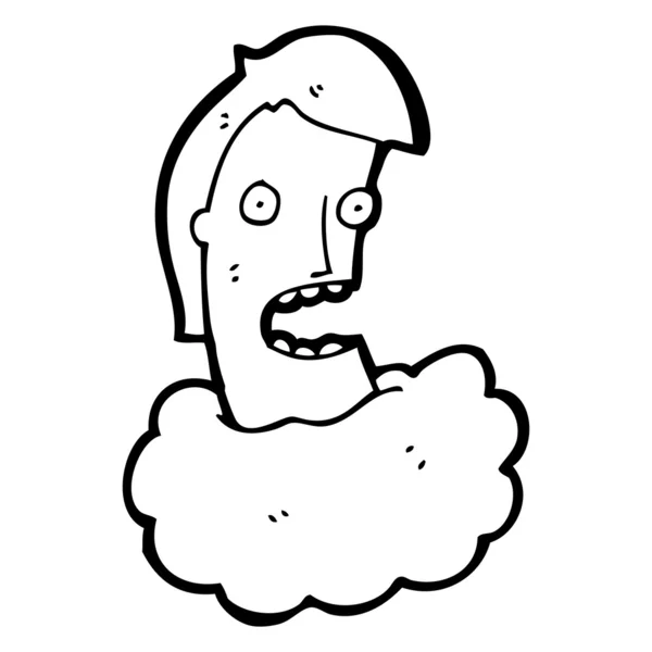 Homme parlant avec la tête dans les nuages dessin animé — Image vectorielle